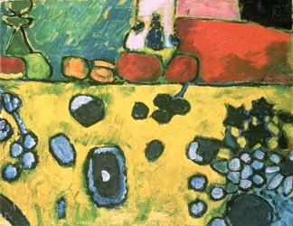 Still life with a colourful tablecloth